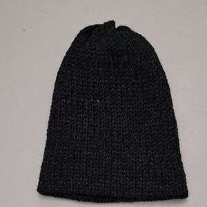 Men's Handmade Black Double Weight Knit Beanie